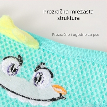 I-oblikovani postroj za psa s otiskom mašne od velura, poliester, podesiva.