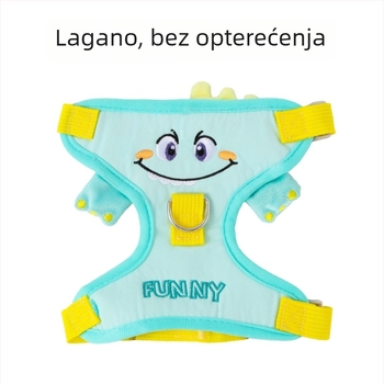 I-oblikovani postroj za psa s otiskom mašne od velura, poliester, podesiva.