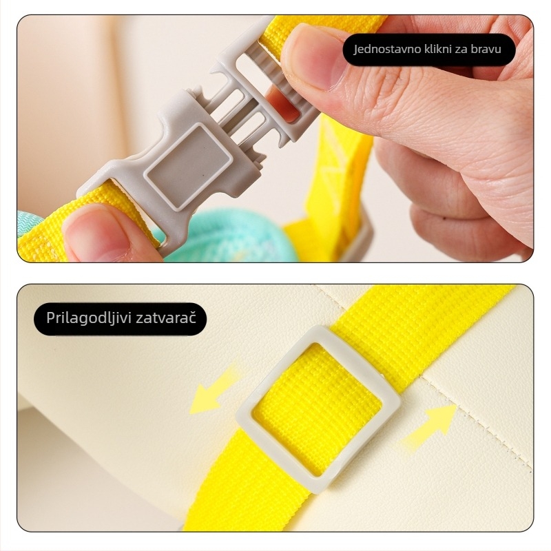 I-oblikovani postroj za psa s otiskom mašne od velura, poliester, podesiva.