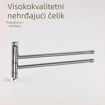 Držač ručnika od nehrđajućeg čelika, dvostruka šipka, moderan stil, završna obrada brušeni sjaj