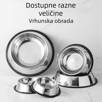 Nehrđajuća čelična zdjela s protukliznim dnom i dvostrukom namjenom za hranu i vodu za velike pse (zlatni retriver)