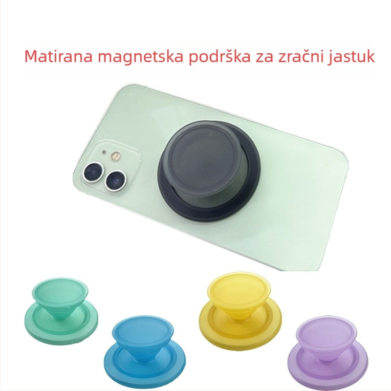 Magnetska držač za telefon s airbagom — Snap-on, ABS+TPU, okrugla baza, opća namjena, kompatibilan s MagSafe za zakrivljenu ivu