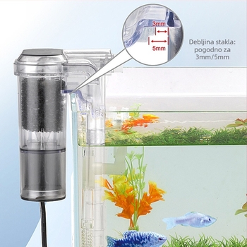 Mini vanjski filter za akvarij sa zidnim montažom – plastično kućište, pumpa za filtriranje, 135 g, Quanlong