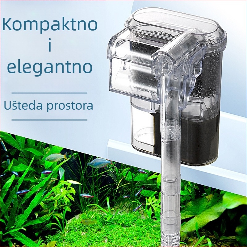 Mini vanjski filter za akvarij sa zidnim montažom – plastično kućište, pumpa za filtriranje, 135 g, Quanlong