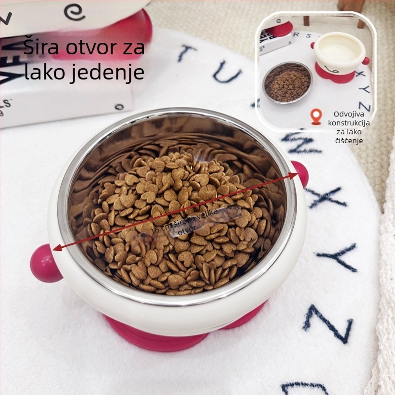 Posude za prehranu psa i mačaka – Dvostruka plastična posuda, visoke noge, široko otvor, sprječavanje prskanja, protuklizno (Materijal: Plast; Podrijetlo: Zhejiang; Pakiranje: 72 komada; Kategorija: Oprema za prehranu kućnih ljubimaca)