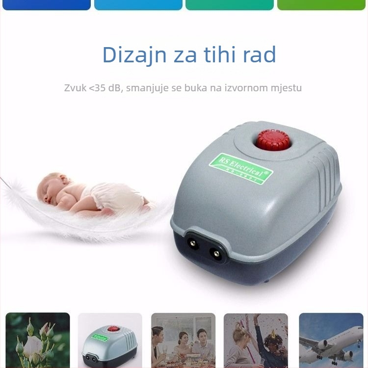 Pumpa za kisik akvarija – izuzetno tiha, snažna, kompaktna, dvostruki izlaz za kućnu upotrebu