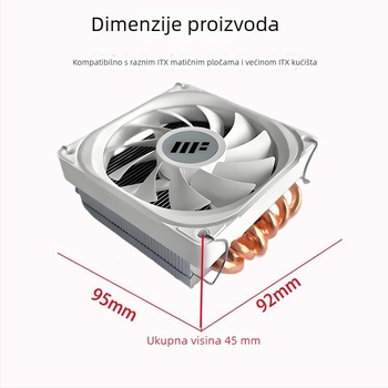 CPU hladnjak Zr 600-45, 6 toplinskih cijevi, hidraulički ležaj, 900–2000 rpm, hlađenje zraka