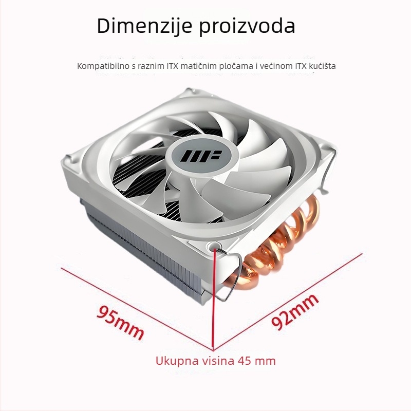 CPU hladnjak Zr 600-45, 6 toplinskih cijevi, hidraulički ležaj, 900–2000 rpm, hlađenje zraka