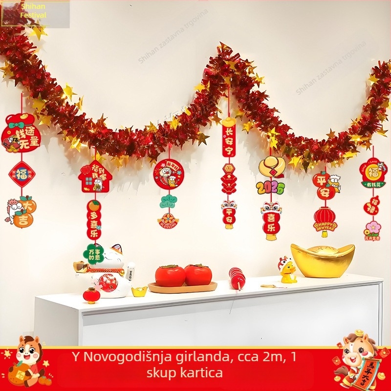 Stropna girlanda – viseća dekoracija, animirani stil, rekviziti za uređenje prostora za Proljetni festival