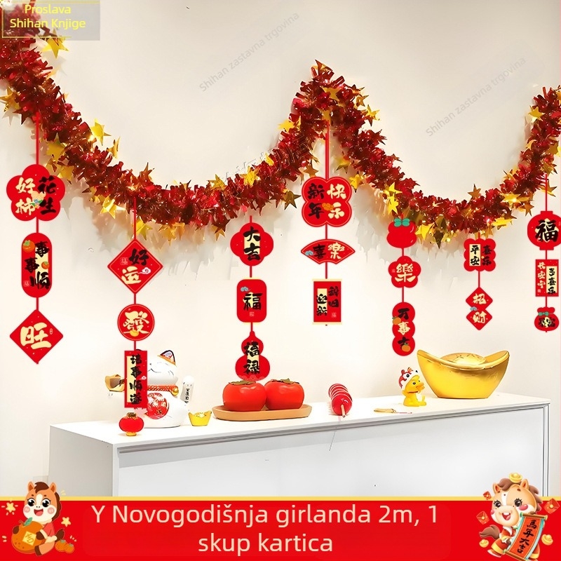 Stropna girlanda – viseća dekoracija, animirani stil, rekviziti za uređenje prostora za Proljetni festival