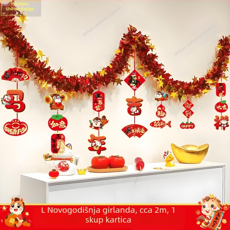 Stropna girlanda – viseća dekoracija, animirani stil, rekviziti za uređenje prostora za Proljetni festival