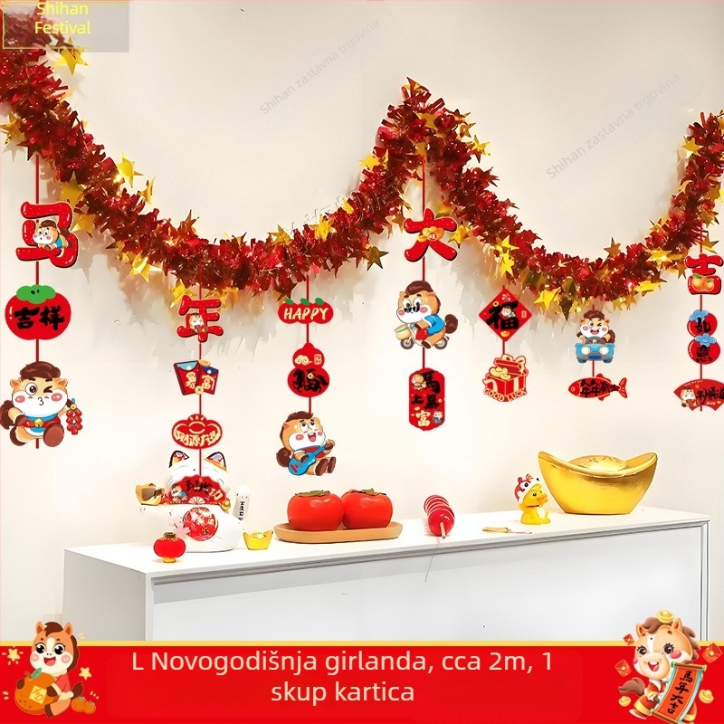 Stropna girlanda – viseća dekoracija, animirani stil, rekviziti za uređenje prostora za Proljetni festival