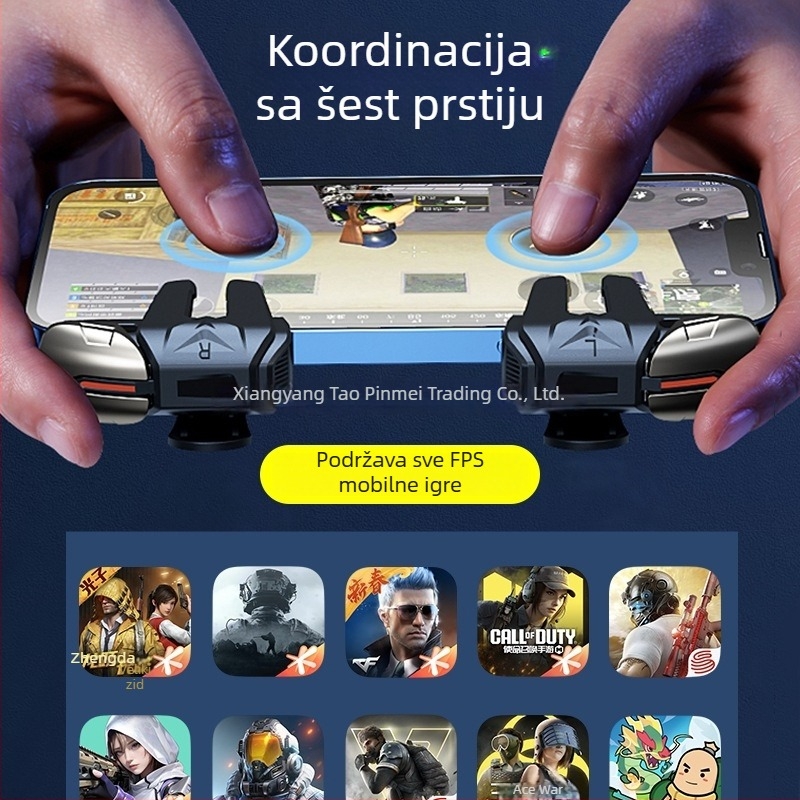 Mehanički bočni gumb za mobilne igre sa šest prstiju - bežični, nestandardno sučelje, početnik