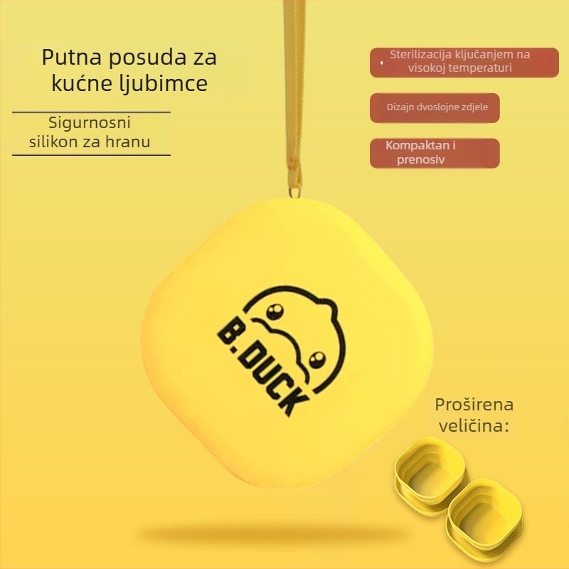 Silikonska sklopiva zdjela za mačke — prijenosna i sklopiva, za hranjenje i piće