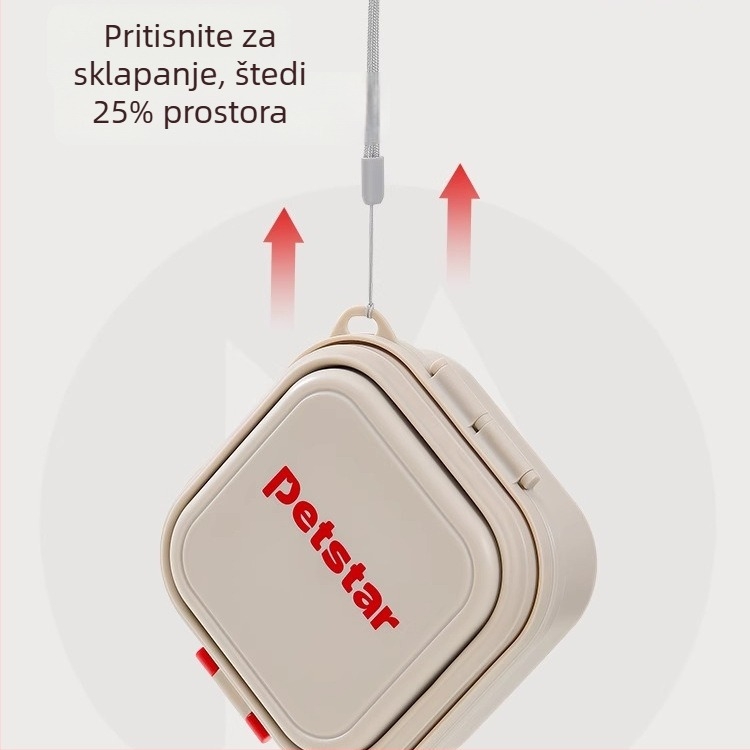 Posuda za hranu i vodu za mačke i pse — sklopiva, dvostruki sloj, prenosna, PP materijal