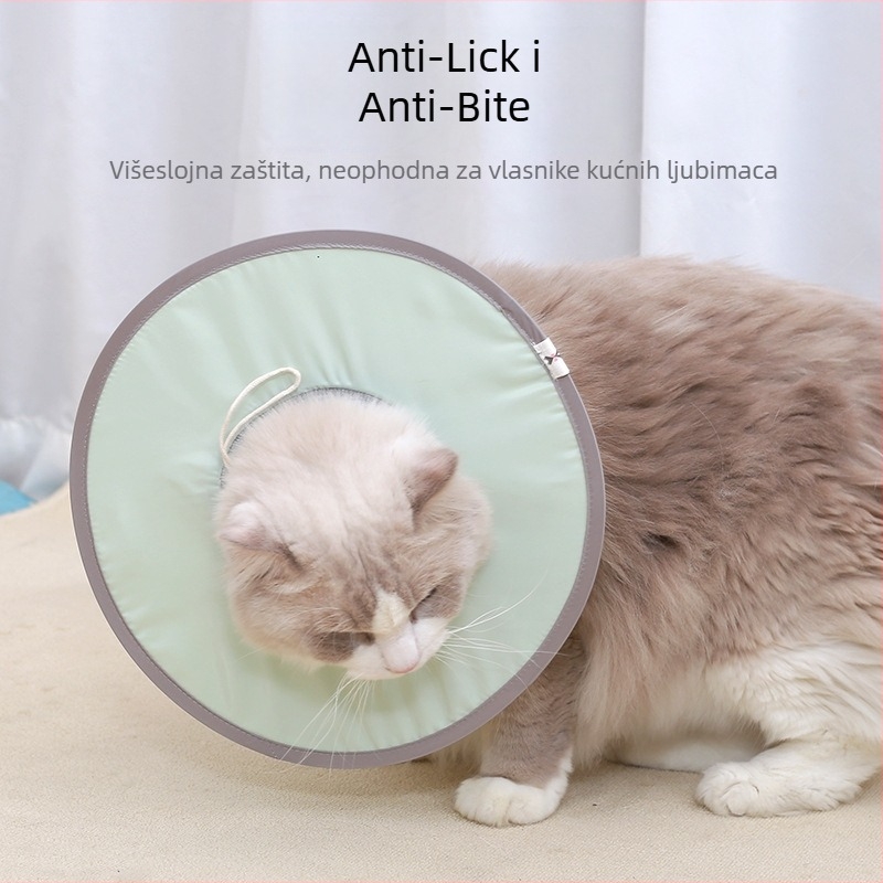 Vodootporan Elizabethan ovratnik za mačke, lagan i prilagodljiv, poliesterski materijal, zaštita od ugriza i lizanja