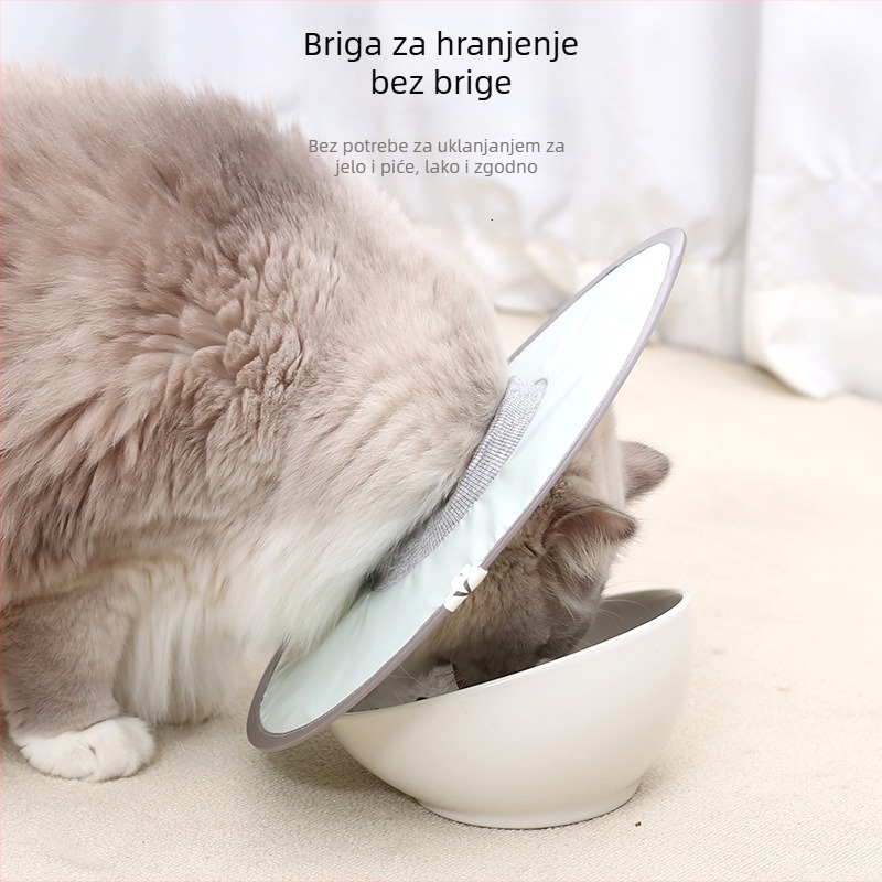 Vodootporan Elizabethan ovratnik za mačke, lagan i prilagodljiv, poliesterski materijal, zaštita od ugriza i lizanja