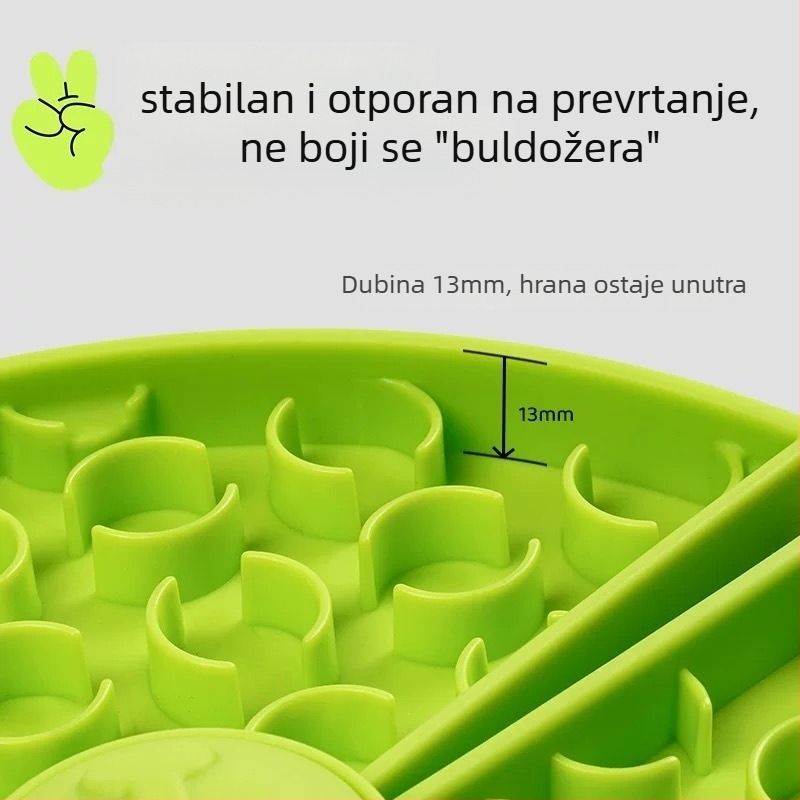 Posuda za sporo hranjenje kućnih ljubimaca, trodjelni okretni dizajn, sprječava gušenje, interaktivna igračka, periva, PP materijal