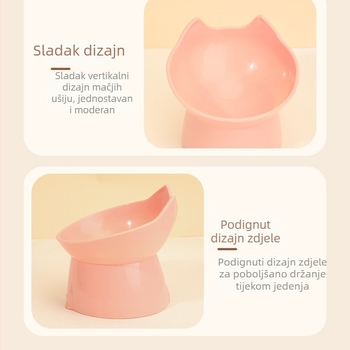 Visoko podignuta plastična posuda za kućne ljubimce, nagib rub, sprječava prolijevanje, za mačke i pse