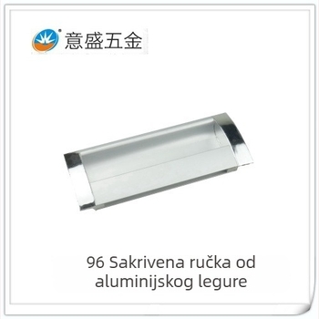 Sakrivena ručka za vrata, aluminijska legura, model 96, moderno minimalistički stil, proces: lijevanje pod tlakom