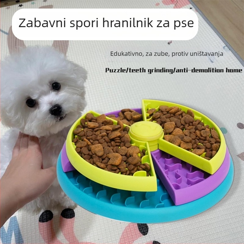 Posuda za sporo hranjenje psa s rotirajućim labirintom - PP materijal, Yunrui, pakiranje 28 komada, protiv gušenja