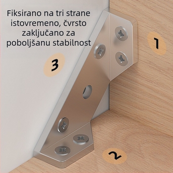 Nerđajući čelični trokutasti okvir za podršku za stolove, stolice i ormariće – Model 1, moderni minimalistički stil