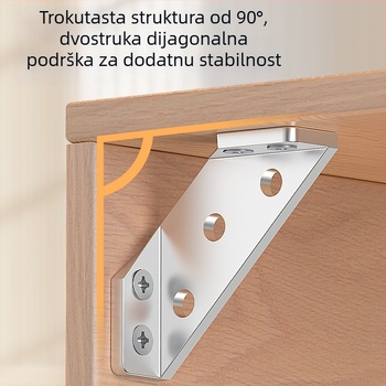 Nerđajući čelični trokutasti okvir za podršku za stolove, stolice i ormariće – Model 1, moderni minimalistički stil
