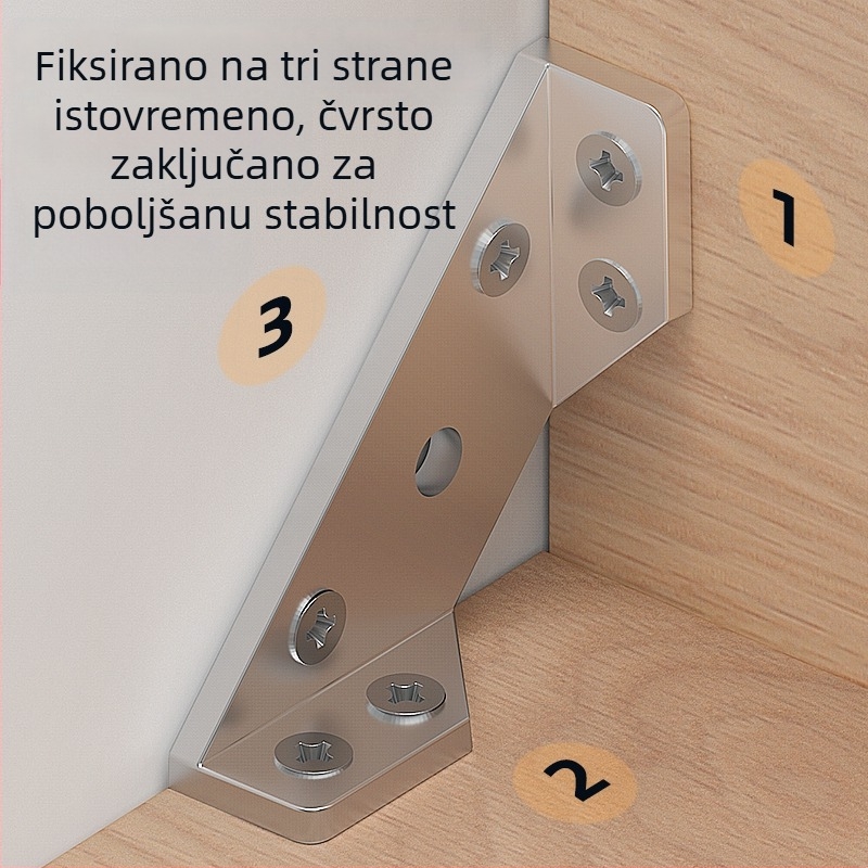 Nerđajući čelični trokutasti okvir za podršku za stolove, stolice i ormariće – Model 1, moderni minimalistički stil
