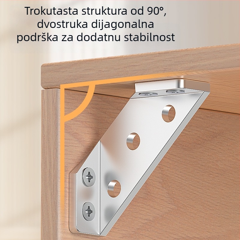 Nerđajući čelični trokutasti okvir za podršku za stolove, stolice i ormariće – Model 1, moderni minimalistički stil