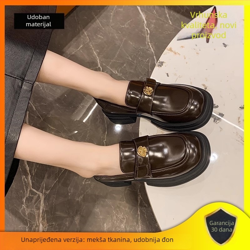 Ženski loafer Camellia s debelom potplatom – Slip-on, niski potpet, gornji dio od umjetnoga pliša, podstava od mikrovlakne kože, potplat od TPR