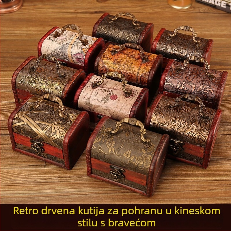 Drvena kutija za poklone s drvenim pločama, drveni unutarnji dio, brušeni završni sloj i tisak logotipa