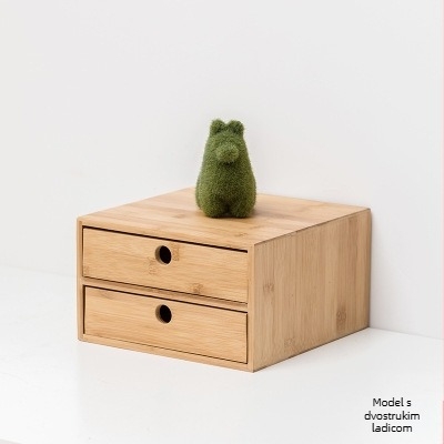 Drvena kutija za stolni prostor za skladištenje, višeslojni organizator, model snh, kapacitet 45 L, bambus Phyllostachys pubescens