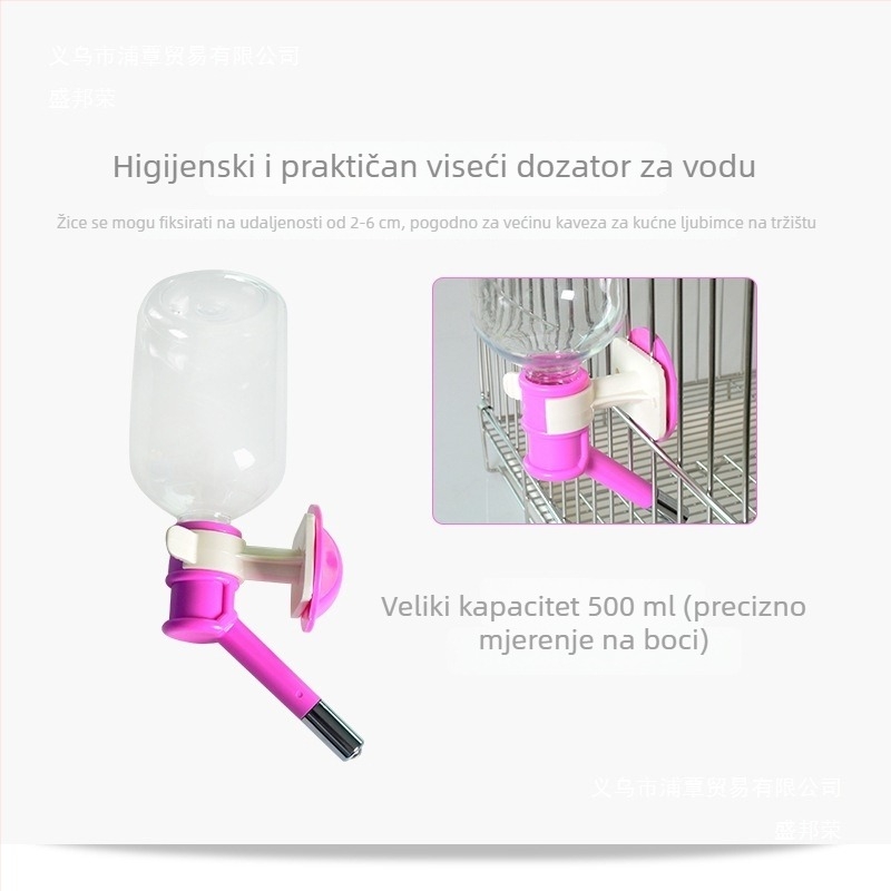 Viseći dispenser za vodu za pse i mačke, posuda za vodu montirana na kavez, koja održava usta suhim