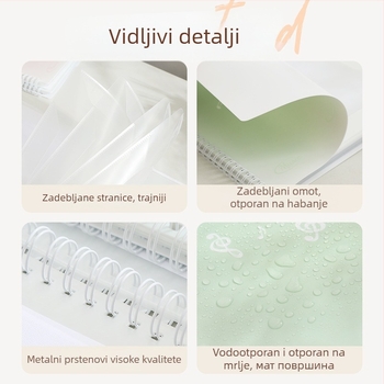 Dopamine serija mapa za partiture s klipom za dugi pritisak, plastična, prozirne unutarnje stranice, pogodna za klavirske bilješke