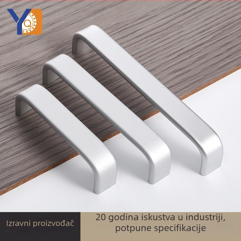 Drška za ormarić od aluminijske legure, moderan minimalistički stil, polirana oksidacija, za namještaj