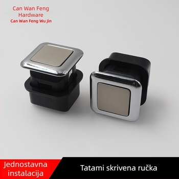Skrita ručica za ormare i namještaj, legura cinka i plast, visoko gusto lijevanje, višeslojni premaz, moderni minimalistički stil