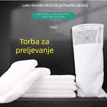 Poliesterska torbica za filtriranje akvarija, filtrirajuće ćelije medne strukture, visoka gustoća, periva, sprječava začepljenje. Marka Green, težina 0,2 kg