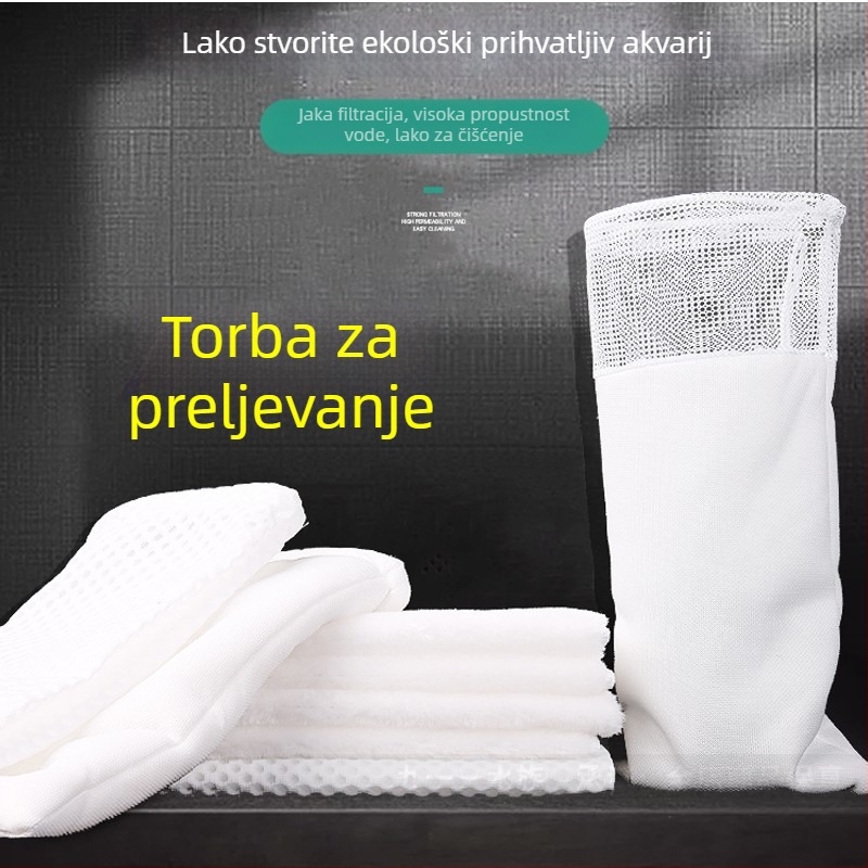 Poliesterska torbica za filtriranje akvarija, filtrirajuće ćelije medne strukture, visoka gustoća, periva, sprječava začepljenje. Marka Green, težina 0,2 kg