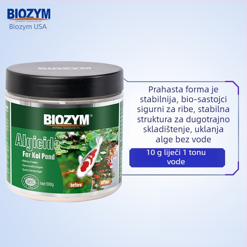 Byinmei Prah za uklanjanje algi za akvarij i ribnjak – uklanja zelene alge, mahovinu i smeđe alge, sigurno za ribe, 500 g