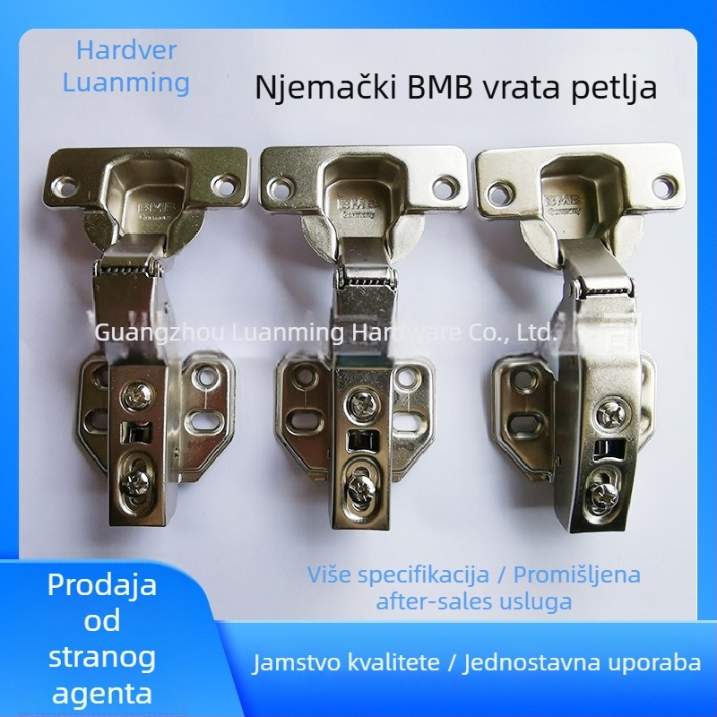 Šarka vrata BMB s tlumenjem i ublaživačem, čelična ploča, za uredski i moderni namještaj