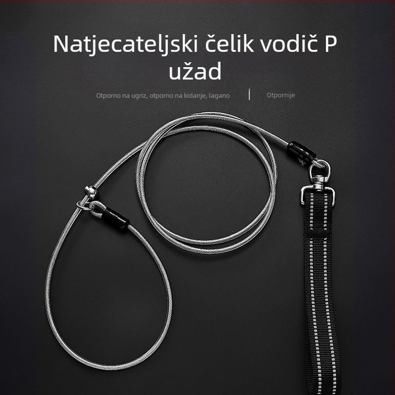 Povodac za psa od nehrđajućeg čelika za šetnju, profesionalni trening, čvorni dizajn čvrst lanac