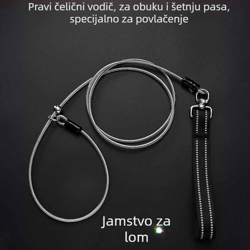 Povodac za psa od nehrđajućeg čelika za šetnju, profesionalni trening, čvorni dizajn čvrst lanac
