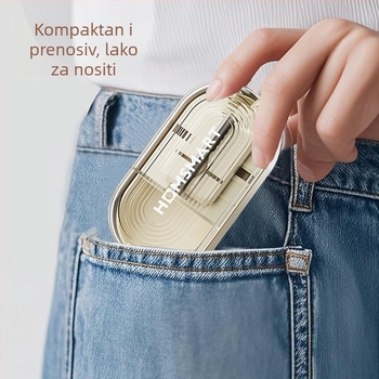 Kutija za tablete s ugrađenim rezačem i dijeličem, 18 pretinaca, flip-top poklopac, ABS+PC otporna na prašinu