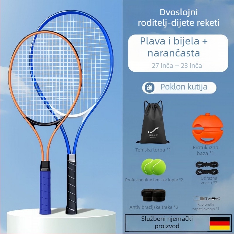 Tenis trener za samostalnu vježbu s povratnom žicom, aluminijski okvir, najlon žica, drška G1, direktan udarac
