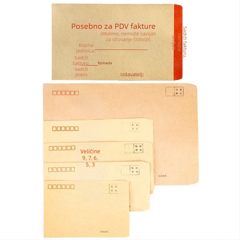 Sanyi kraft kuverta od papira, stil kineskog dopisnog kovert, model No. 9/C4, s tiskanim logom