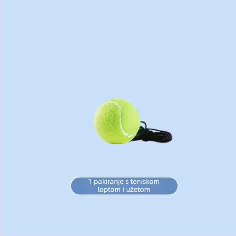 Set za tenis trening s reketa od aluminijskog legura i najlonskim kabelom – sustav samostalnog treninga s odskokom