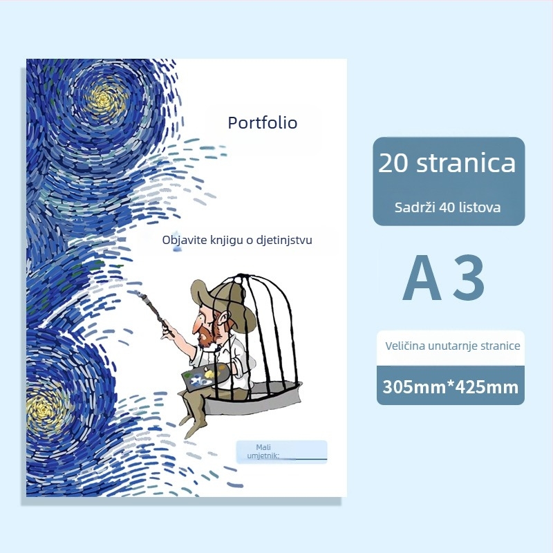 A3/A2/8K/4K umjetnički portfelj i skladišni album, šareni folder