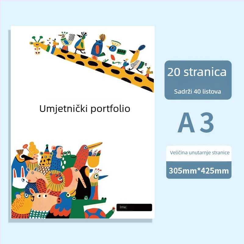 A3/A2/8K/4K umjetnički portfelj i skladišni album, šareni folder