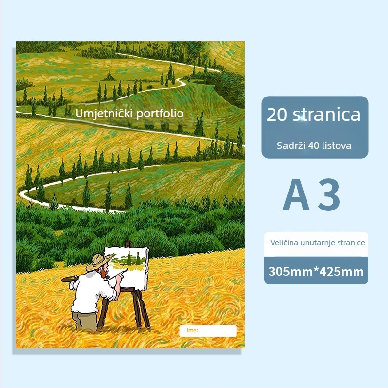 A3/A2/8K/4K umjetnički portfelj i skladišni album, šareni folder