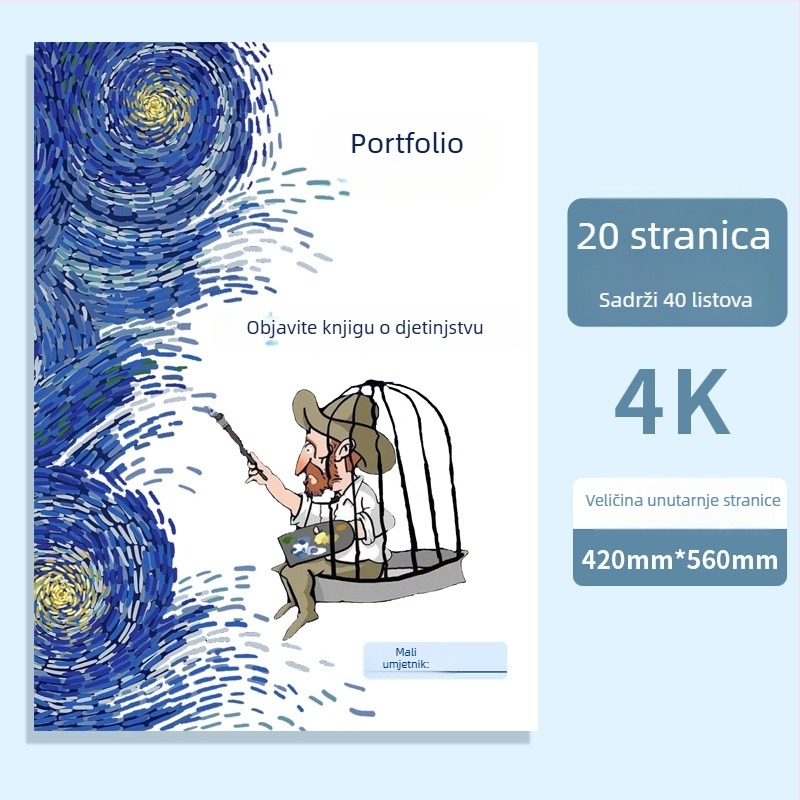 A3/A2/8K/4K umjetnički portfelj i skladišni album, šareni folder
